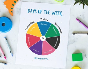 Instant Download Days of the Week, Math Meeting, Handwriting, Preschool, Homeschool, Early Learner, Kindergarten, PreK Download, Saxon