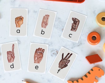 ASL Alphabet Flashcards, Printable ABC Cards, Printable ASL Alphabet Cards, Alphabet Wall Cards, Instant Download, Preschool, Kindergarten