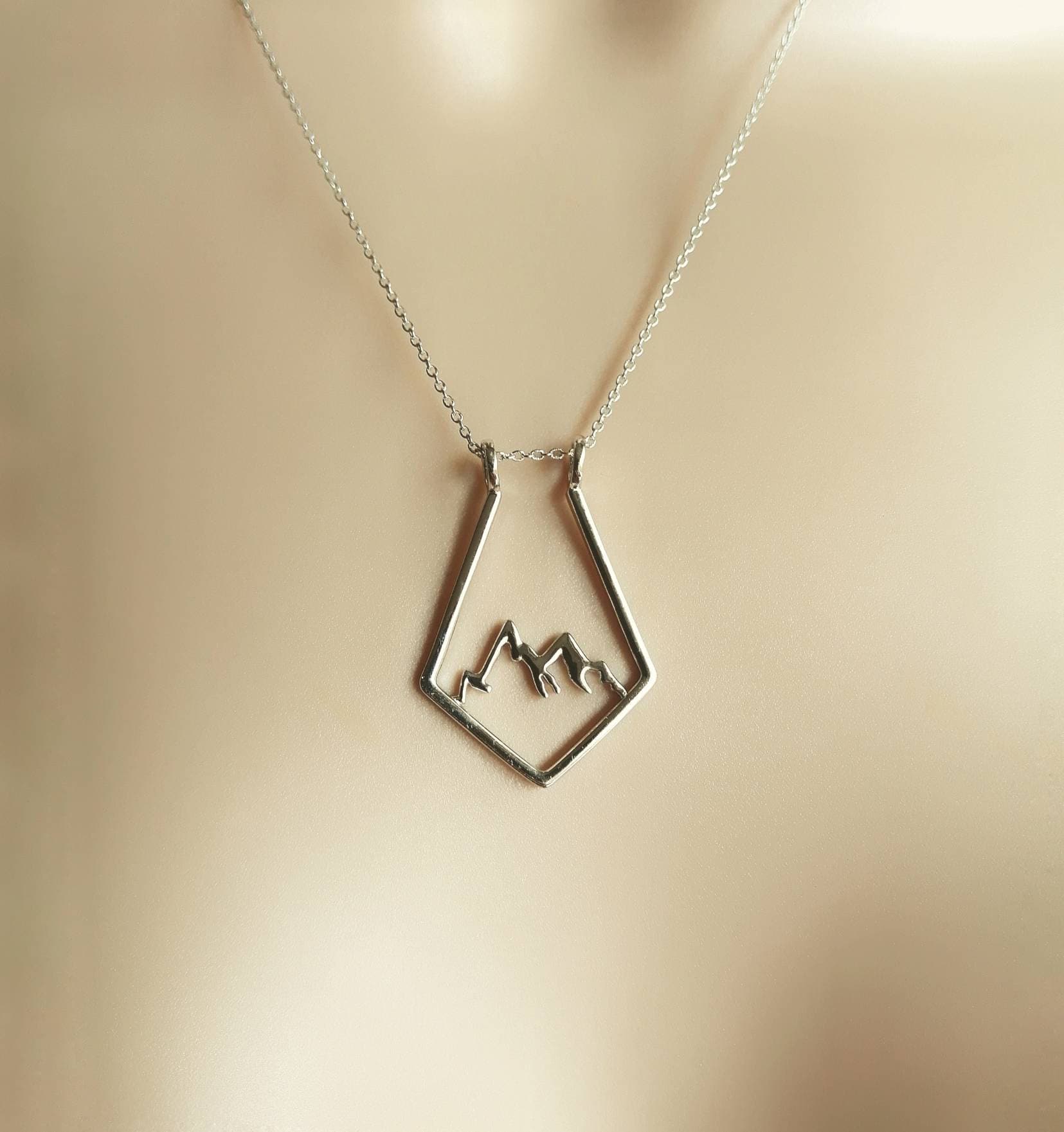 Mountain 925 Silver Ring Holder Necklace