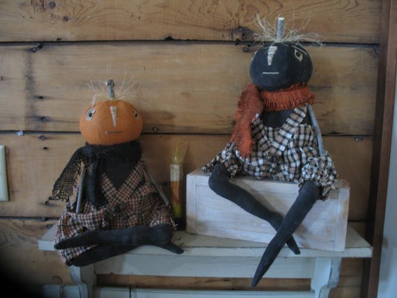 Primitive  Fall/Halloween Pumpkin Kids Doll