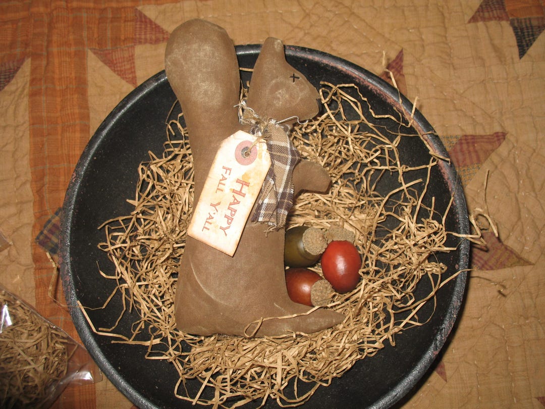 Primitive Fall Squirrel and Acorn Bowl Filler Set - Etsy