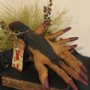 Bloody Gnarly Primitive Halloween Witch Hands