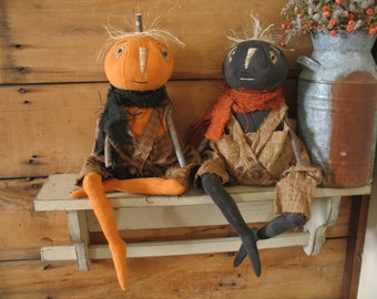 Primitive  Fall/Halloween Pumpkin Kids Doll