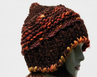 Chunky Knit Beanie: Cable Knit Wool Blend Ear Flap Hat