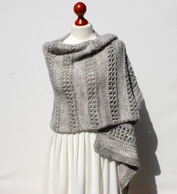 Handknit shawl, Outlander shawl, Woolen shawls, Hand knitted shawl, Bohemian shawl
