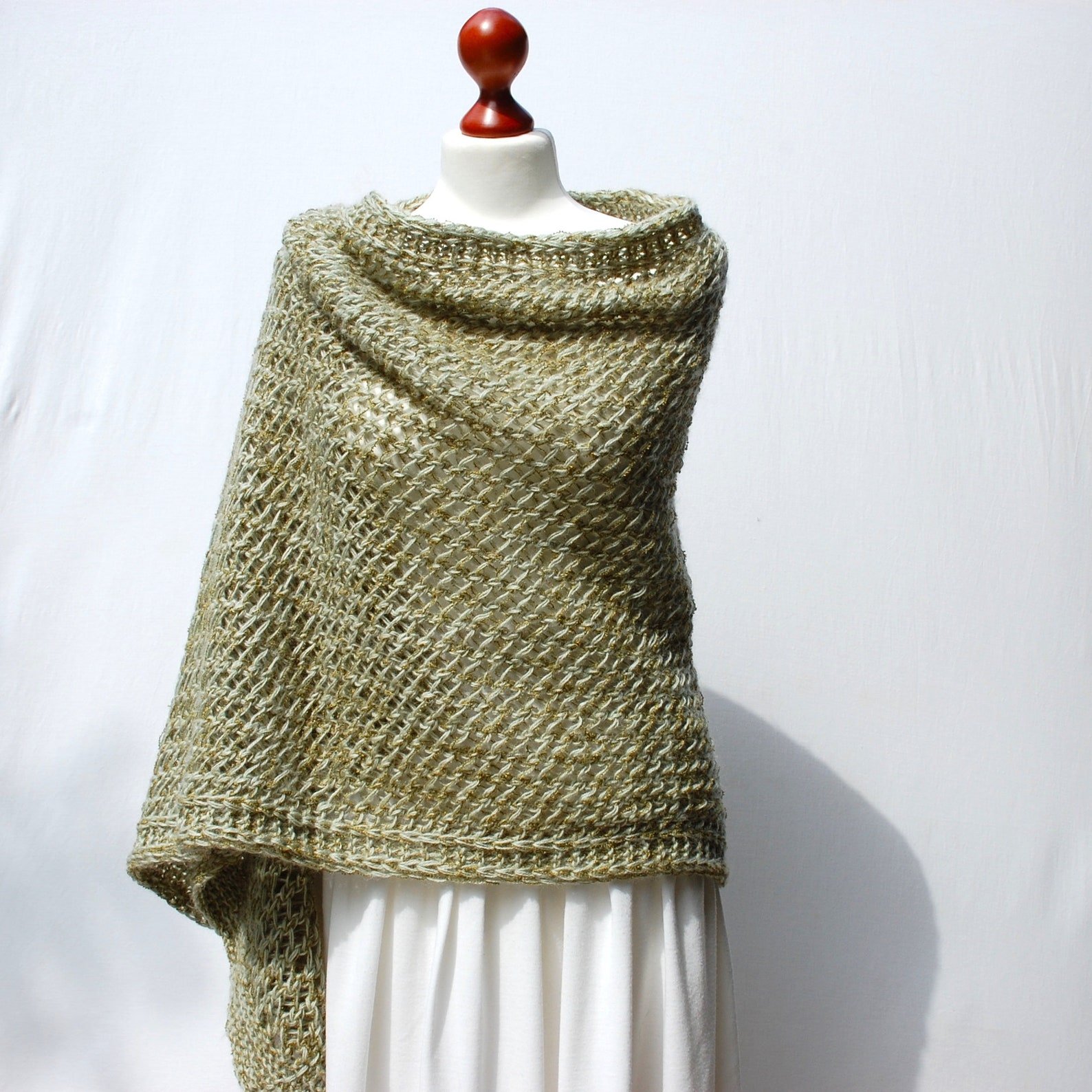 large knit shawl