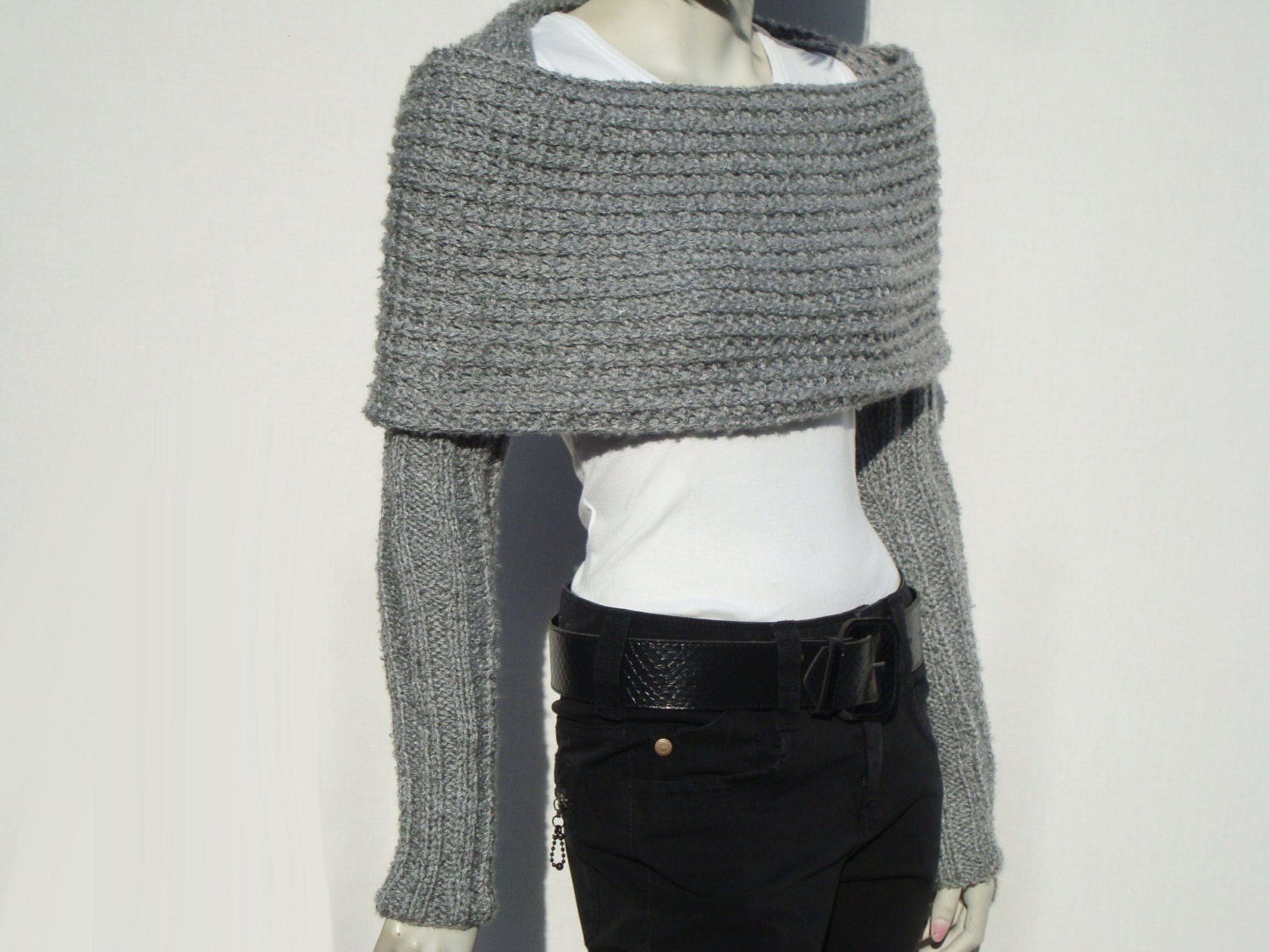 Long Sleeve Shrugchunky Knit Shrugknit Winter Shrugknitted Etsy UK