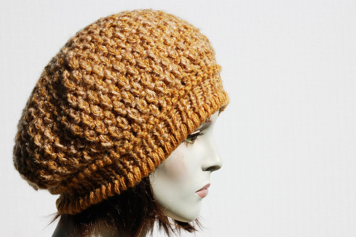 Beret Hats for Women womens Knit Beret cable Knit Hat mustard Etsy