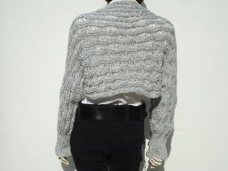 Wren Grey Argyle Sweater Shrug