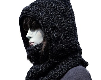 Crochet Balaclava- Knit Hooded Wrap Scarf for Winter Comfort and Warmth