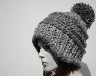 Pom Hat Chunky Knit Pom Hat Earmuffs Hat Pom Pom Beanie Knit Pom Hat Pom Pom Hat Winter Hat Pom Poms Chunky Pom Hat Womens Hat Warm Hat