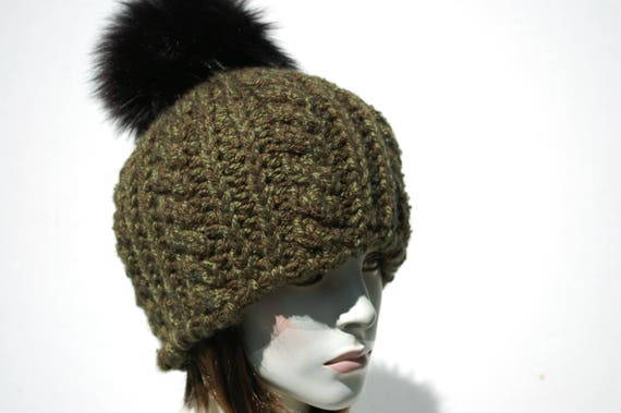 Beanie With Pom Pom-wool Beanie Women-cable Knit Hat-chunky  display picture 3