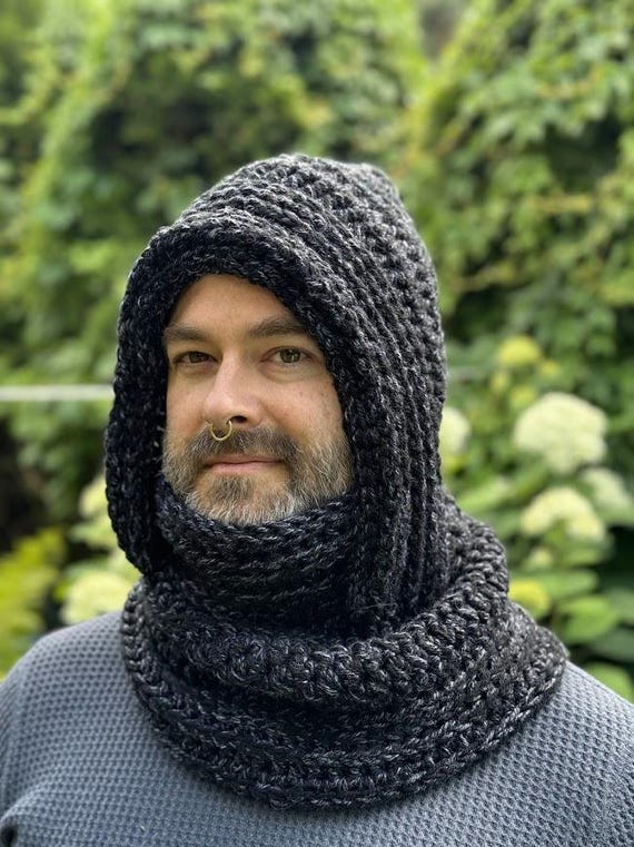 Wool Hooded Balaclava Scarf – Chunky Crochet Winter Cowl for Women