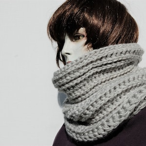 Bufanda de tubo-Bufanda para calentar el cuello-Bufanda gruesa-Bufanda de lana gruesa-Bufanda de bucle-Bufanda tipo snood-Bufanda de lana gruesa