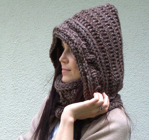 Cozy Hooded Knit Shawl: Chunky Infinity Scarf for Women, Warm