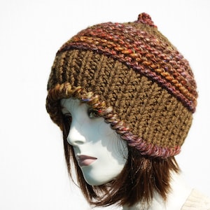 Hand Knit Hat Women-Green Hat Women-Wool Beanie Hat-Warm Wool Winter Hat