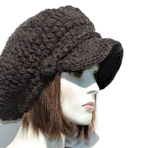 Newsboy cap women, Crochet newsboy hat, Newsboy hat women, Chunky hat women, Wool slouchy hat