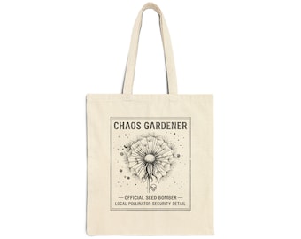 Chaos Gardener Cotton Canvas Tote Bag – Pollinator Seed Bomber