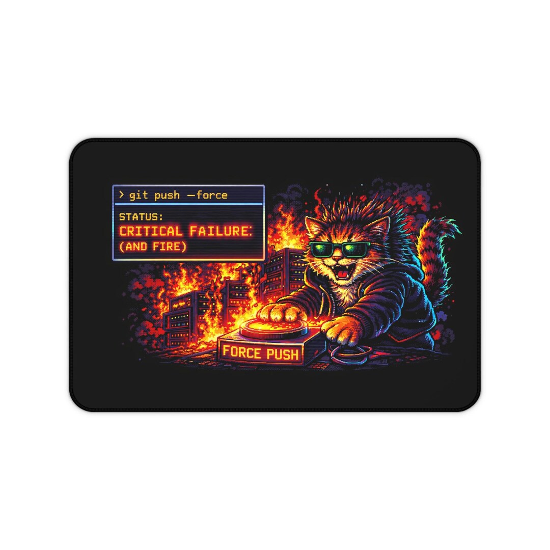 Hacker Cat Desk Mat – Retro Pixel Art, Funny Devops Gift - Etsy