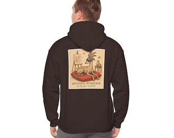 Hoodie - Artisanal Sunbather Vintage Dog Illustration Pullover