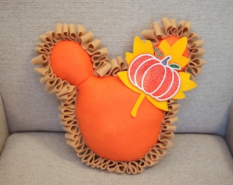 Pumpkin pie Mickey inspired decorative pillow