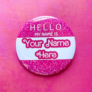 Custom Retro B  font  3” pin back button