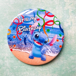 Birthday hula 3” button