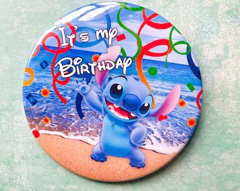 Birthday hula 3” button