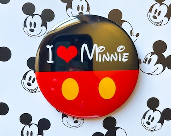 I love Mickey button