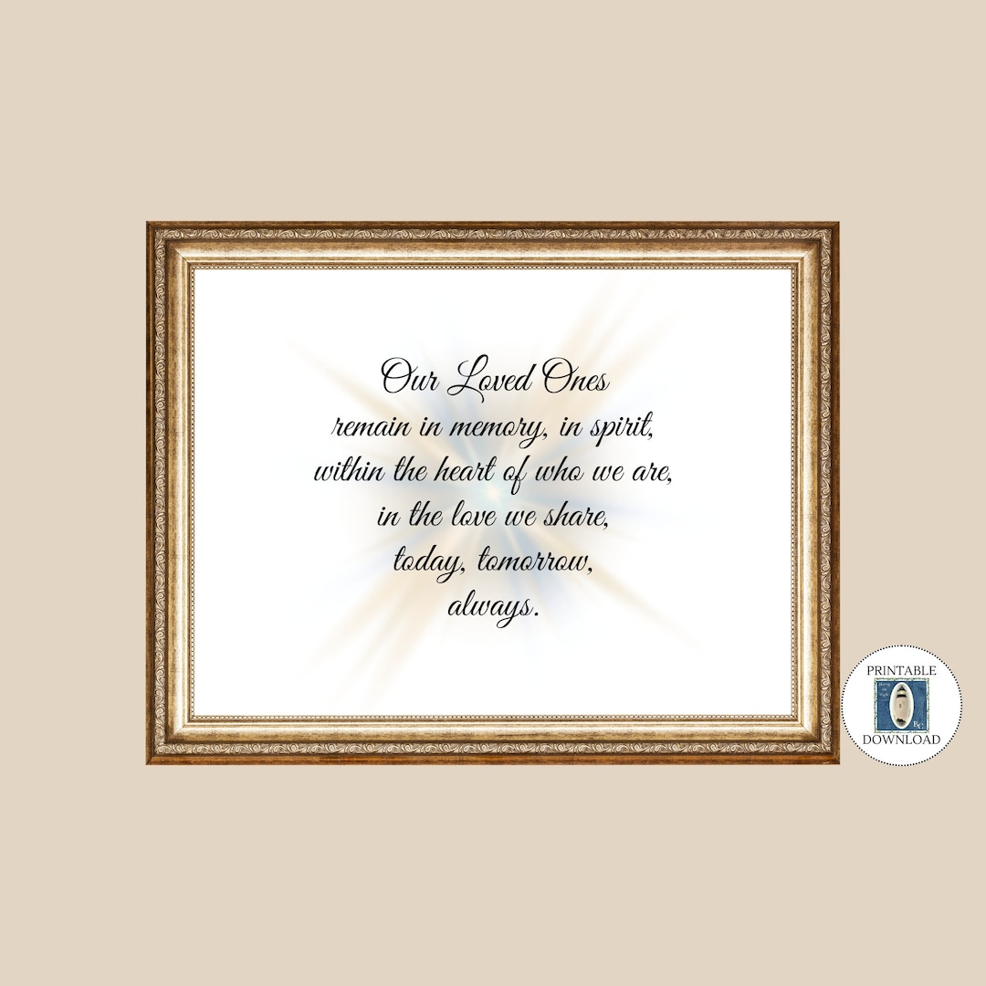 Loss of Loved Ones Printable Remembrance in Memory Of - Etsy