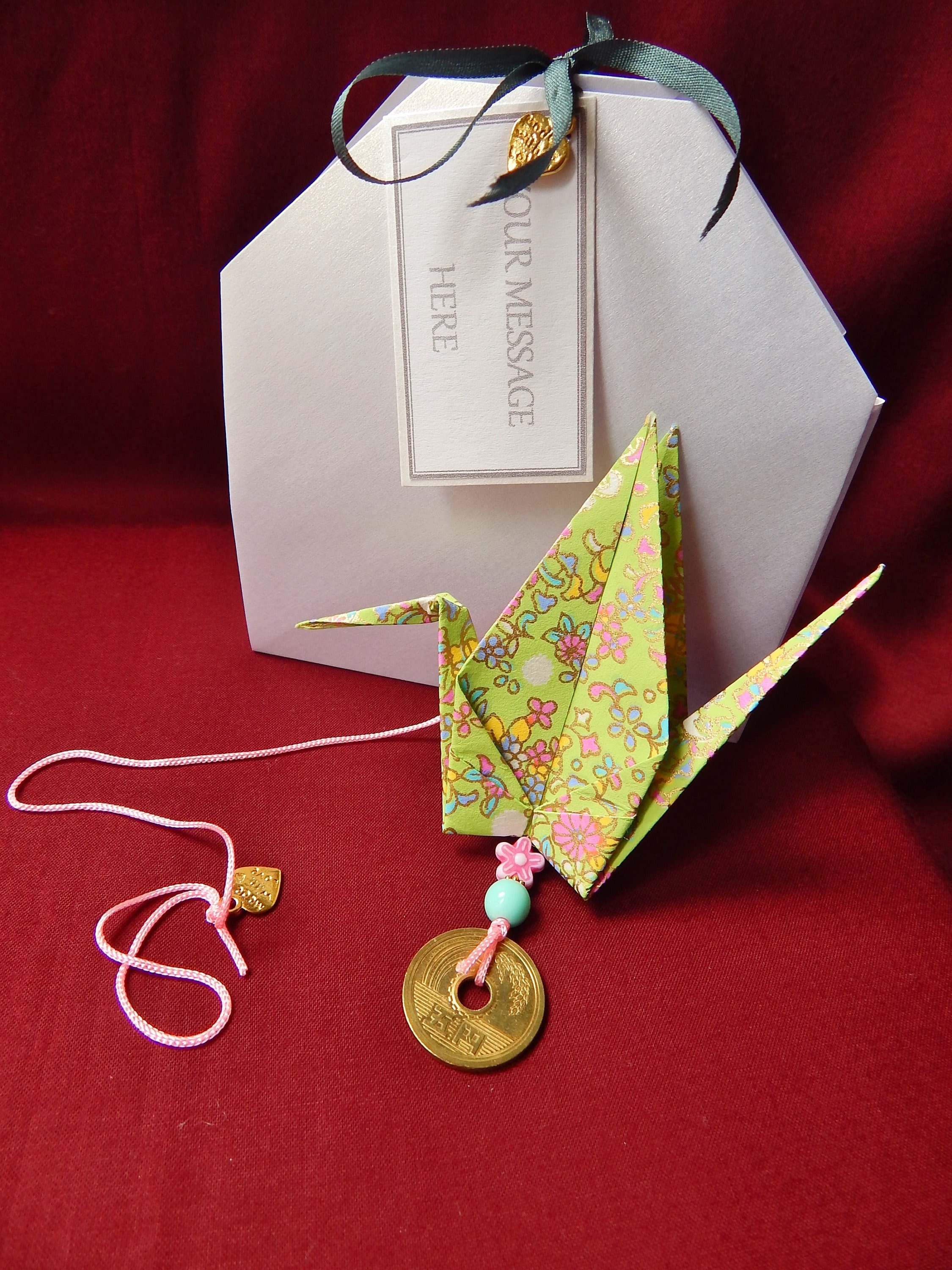Peace Crane Good Luck Origami Crane Window Charm Mobile Etsy Hong Kong