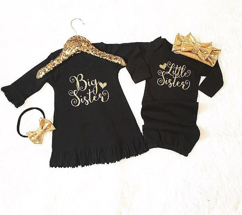 coming home outfit Girls/' Clothing Set new baby dress and gown onlyheadbands separate Big Sister Little Sister outfit,