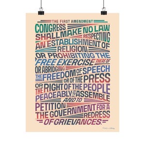 PRINT: First Amendment Matte Vertical Posters