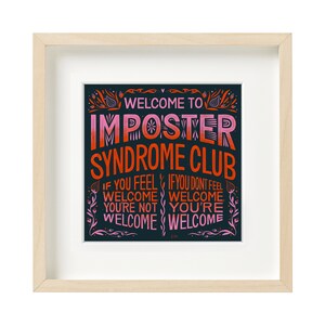 Imposter Syndrome, Funny Prints, Digital Print, Mental Health, Typographic Poster, Creative Gift, Quotes Wall Art, Printable Art