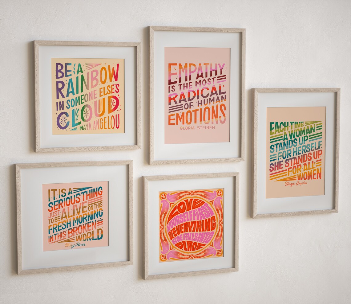 Maya Angelou Quote Wall Art Colorful Wall Decor Maya Angelou Etsy