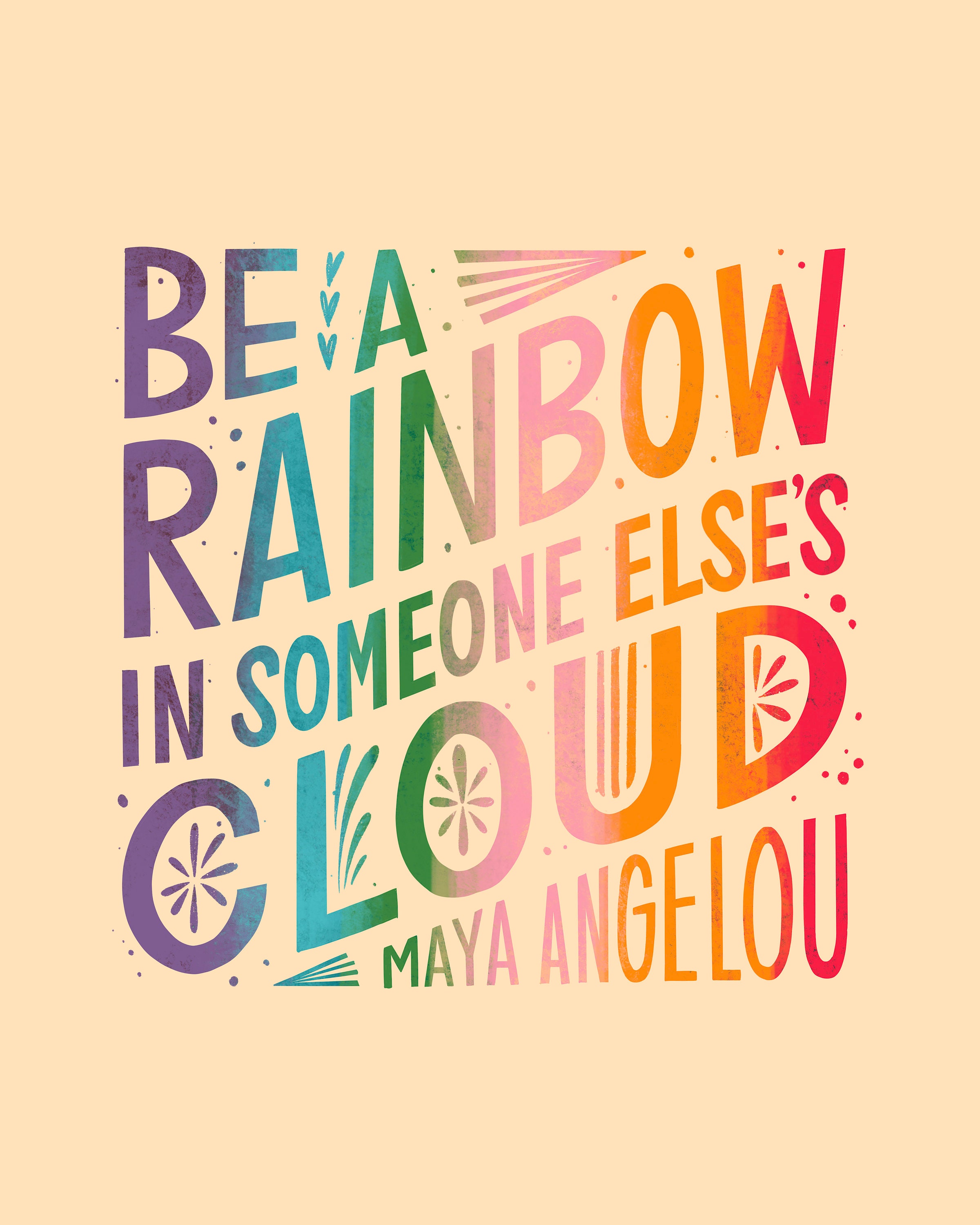 Maya Angelou Quote Wall Art Colorful Wall Decor Maya Angelou Etsy UK