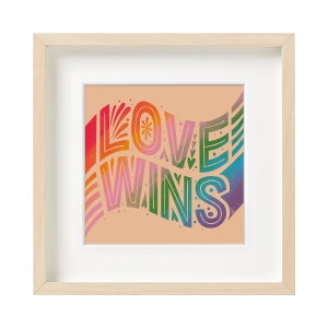 Impresión artística &quot;Love Wins Rainbow&quot;: Bandera del Orgullo LGBTQ (Descarga digital)