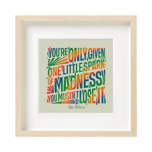 Robin Williams Quote, Inspirational Art, Typography Poster, Robin Williams, Rainbow Wall Art, Colorful Wall Art, Motivational Quote Wall Art