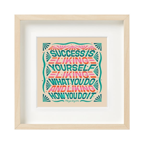 Maya Angelou, Success Quote, Typographic Poster, Gallery Wall art, Office Wall Art, Women Quotes, Home Office Decor