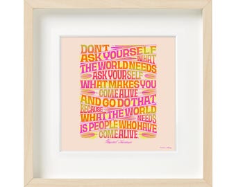 What the World Needs Art: Retro Typography, Colorful Quote (Digital Download)