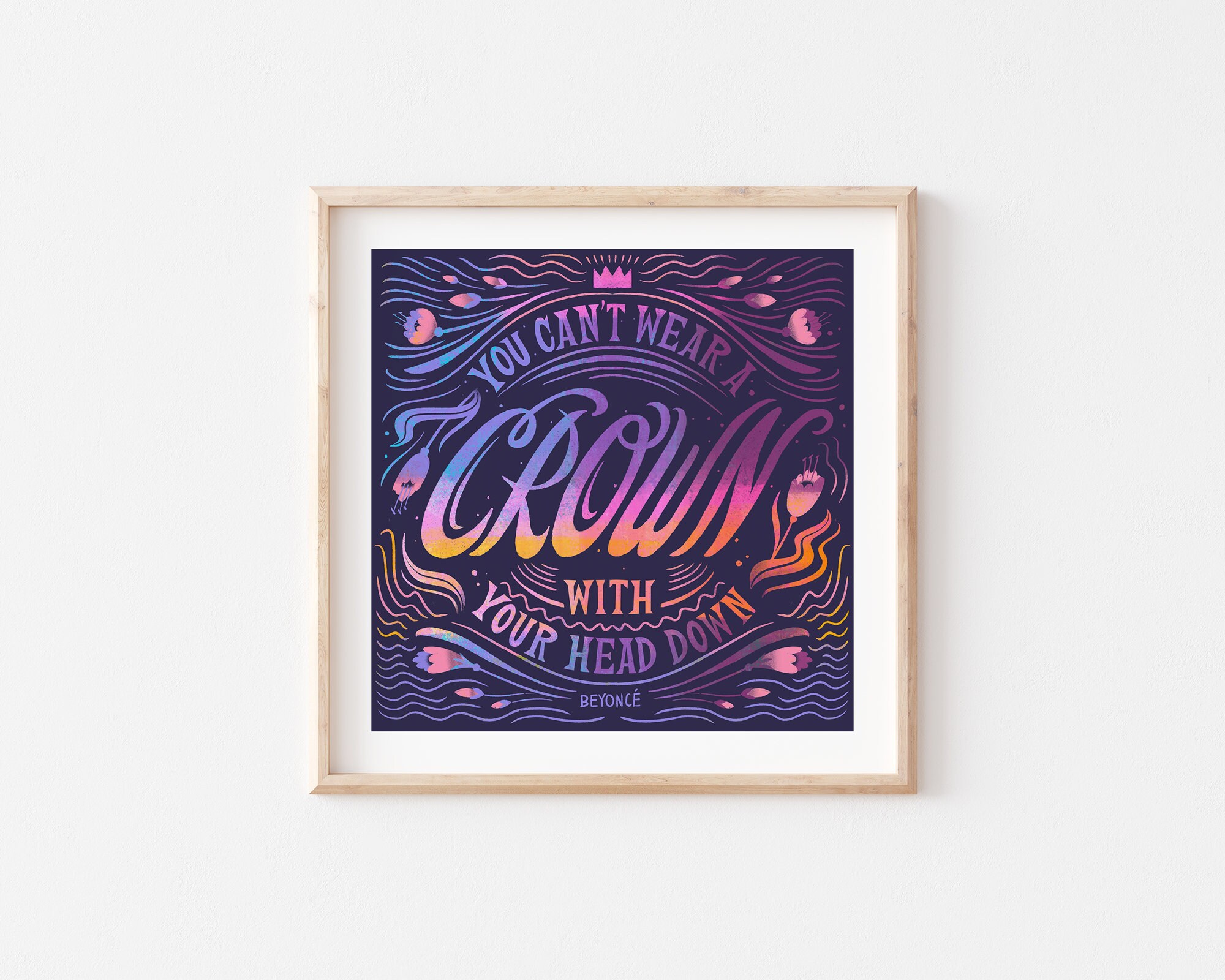 Beyonce, Women Quotes, Gifts for Her, Girls Room Decor, Typographic Prints,  Word Art, Feminist Art, Purple Art, Hand Lettering - Etsy, image size:2000x1600