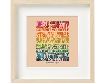 Martin Luther King Jr, Rainbow Art, Equal Rights, Typography Print, Civil Rights, Wall Art Prints, MLK, Positive Quotes, Humanitarian