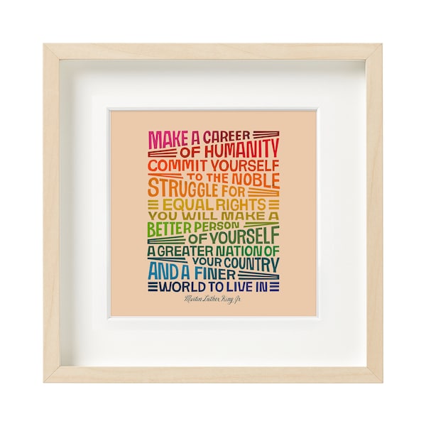 Martin Luther King Jr, Rainbow Art, Equal Rights, Typography Print, Civil Rights, Wall Art Prints, MLK, Positive Quotes, Humanitarian