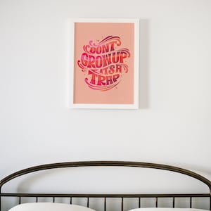 Girls Room Printable, Girls Room Decor, Pink Wall Art, Hand Lettering ...