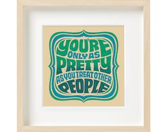 Kindness Quote Art Print: Retro 70s Style (Digital Download)