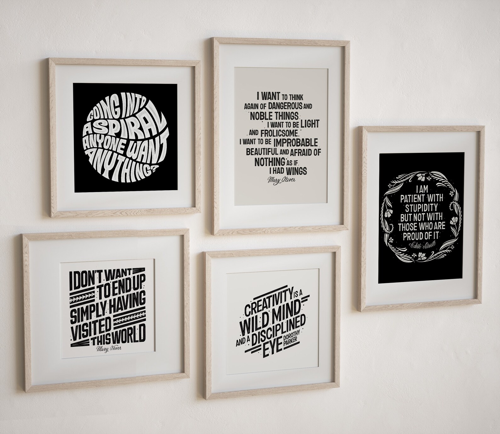 Black White Print, Inspirational Art, Gallery Wall Art, Mary Oliver ...