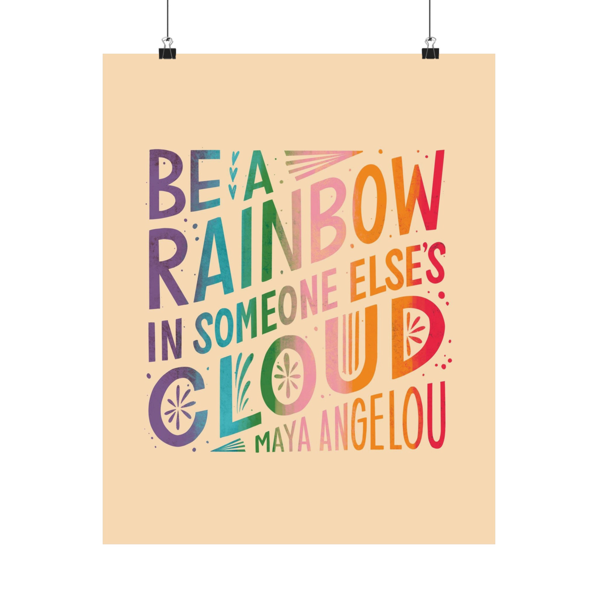 Maya Angelou Inspirational Sticker - 'Be A Rainbow' Quote For Laptop & Water Bottle