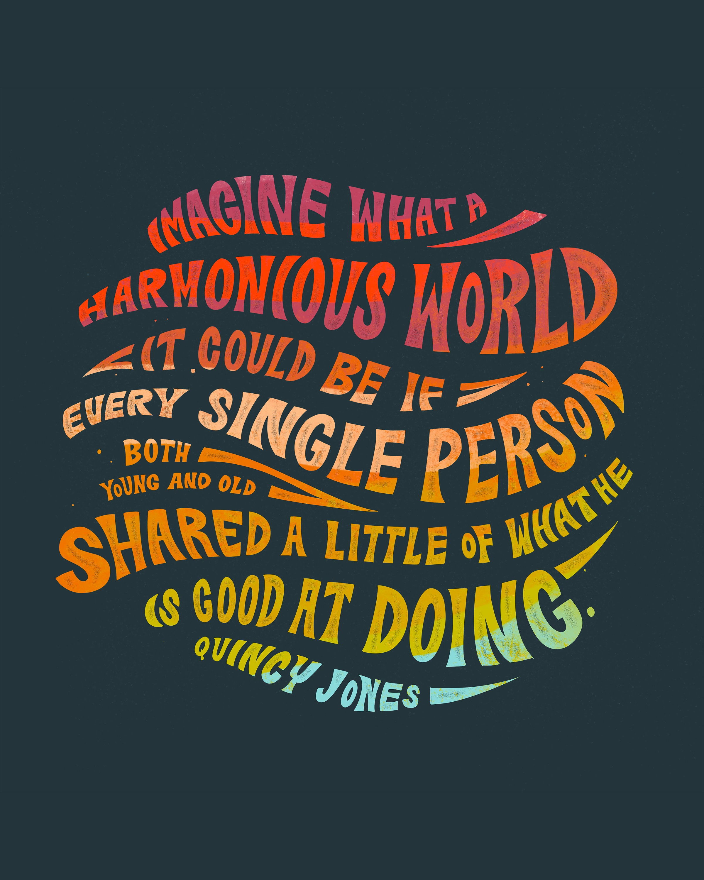 Quincy Jones Quote Art Print: Rainbow Typography Poster (digital Download)  - Etsy, image size:2400x3000