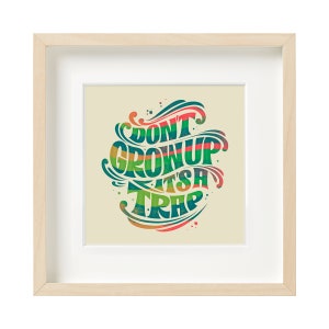 Kids Room Printable, Children&#39;s Wall Art, Hand Lettering, Printable Wall Art, Retro Type, Funny Wall Art, Colorful Wall Decor