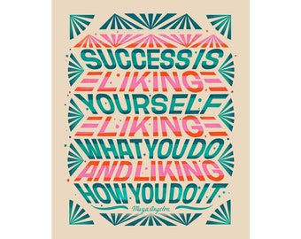 PRINT: Maya Angelou Success Quote Matte Vertical Poster